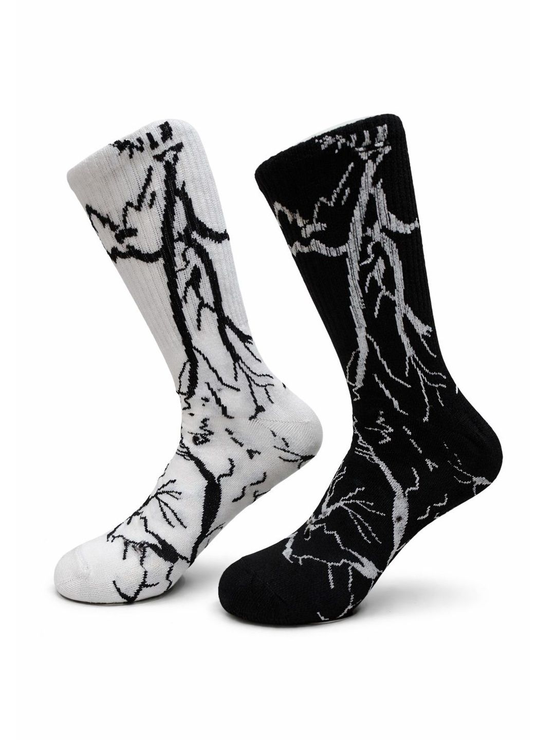 BEAR&BEYOND Men Pack of 2 Cotton Patterned Calf Length Socks