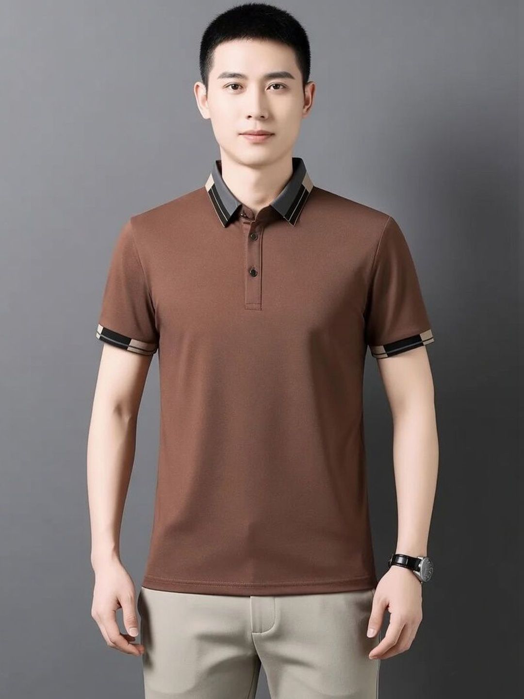 Mast & Harbour Men Polo Collar T-shirt