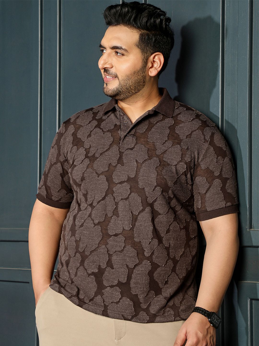 Instafab Plus Men Polo Collar T-shirt