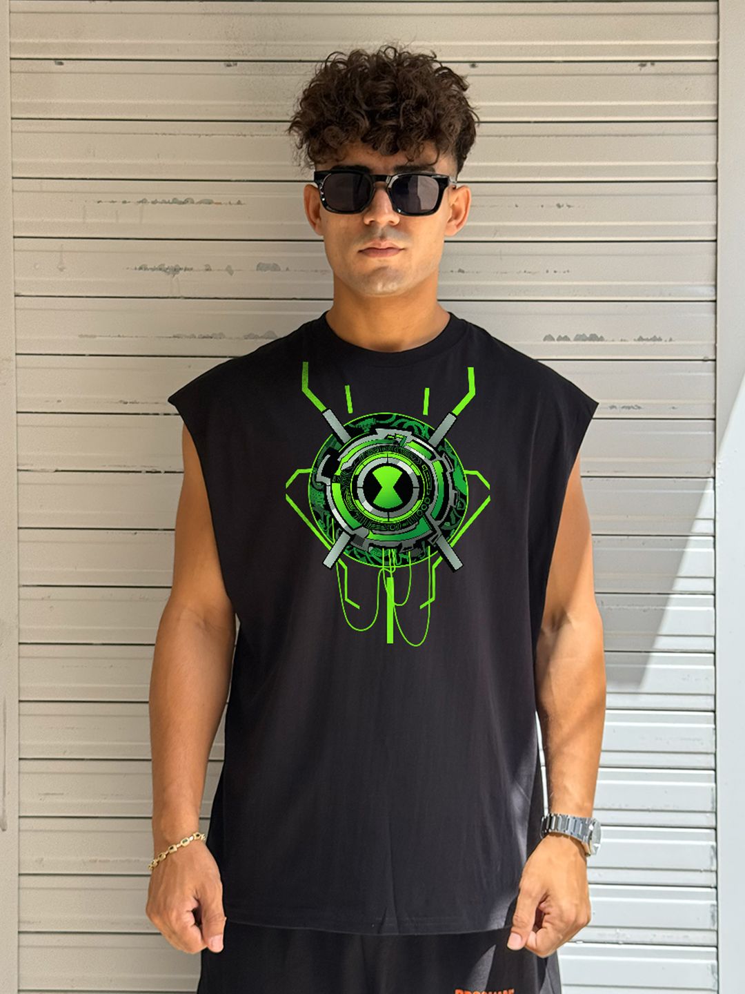 BDSQUARE Graphic Printed Round Neck Cotton Innerwear Vests