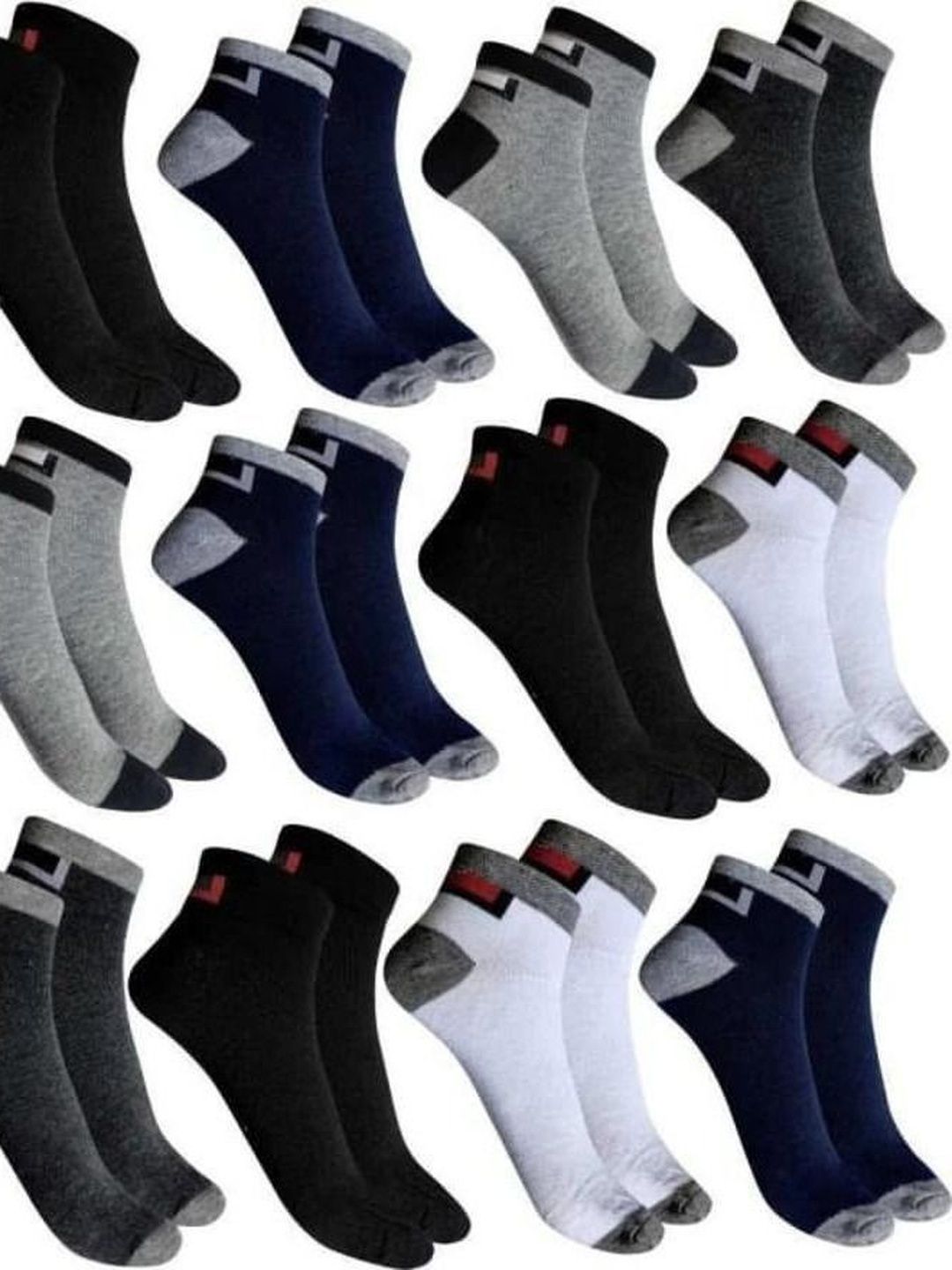 GARUN Men Cotton Colourblocked Ankle Length Socks