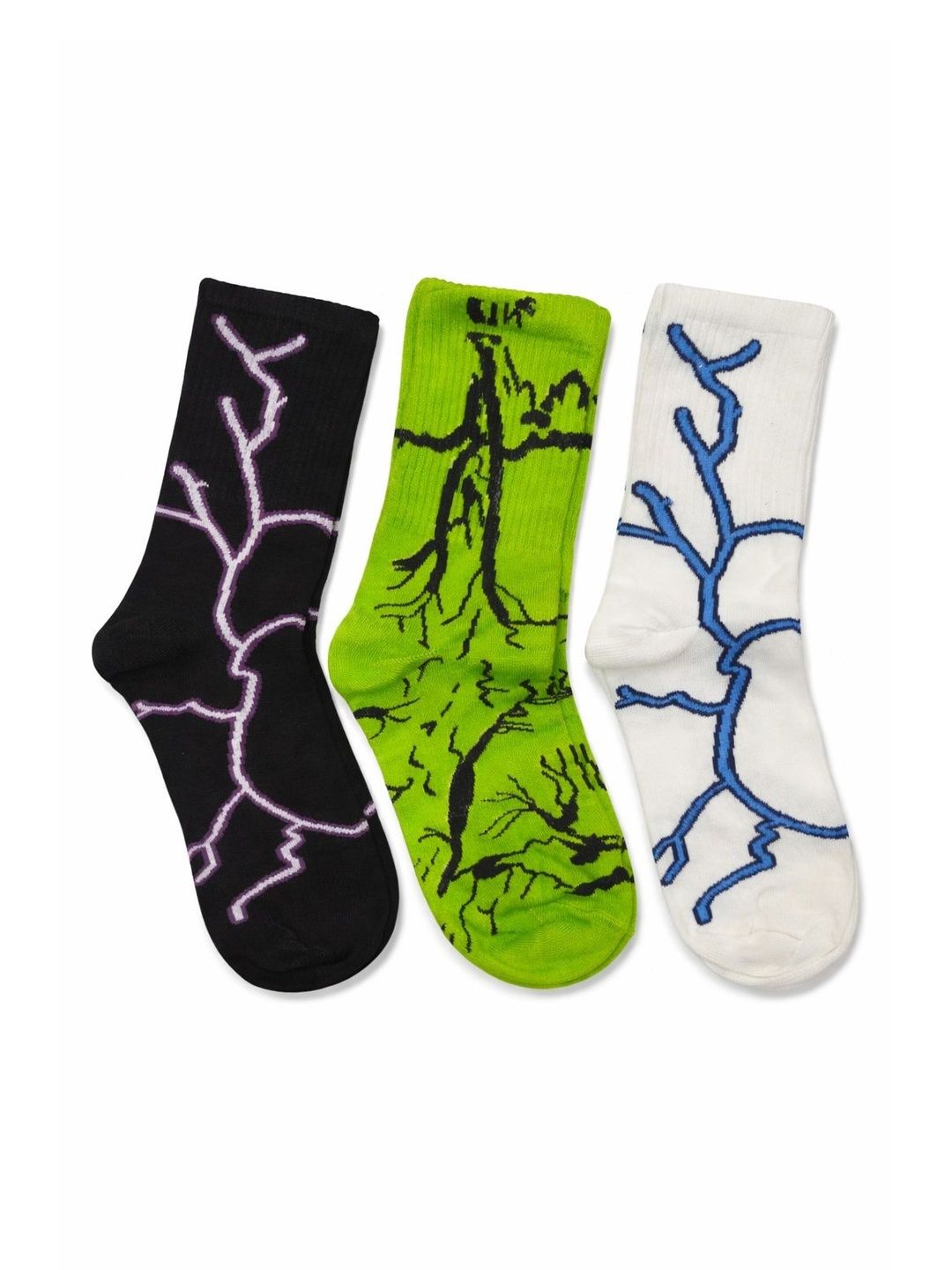 BEAR&BEYOND Men Pack of 3 Cotton Patterned Calf Length Socks