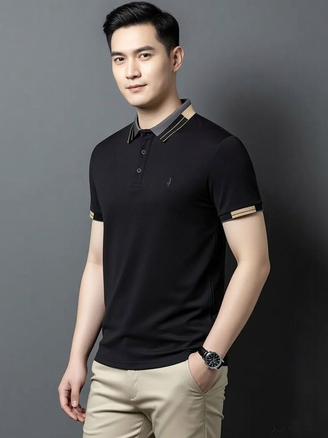 Mast & Harbour Men Polo Collar Pockets T-shirt