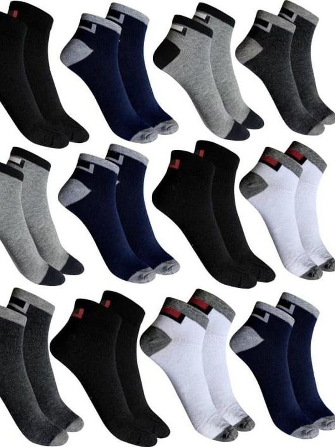 GARUN Men Cotton Colourblocked Ankle Length Socks