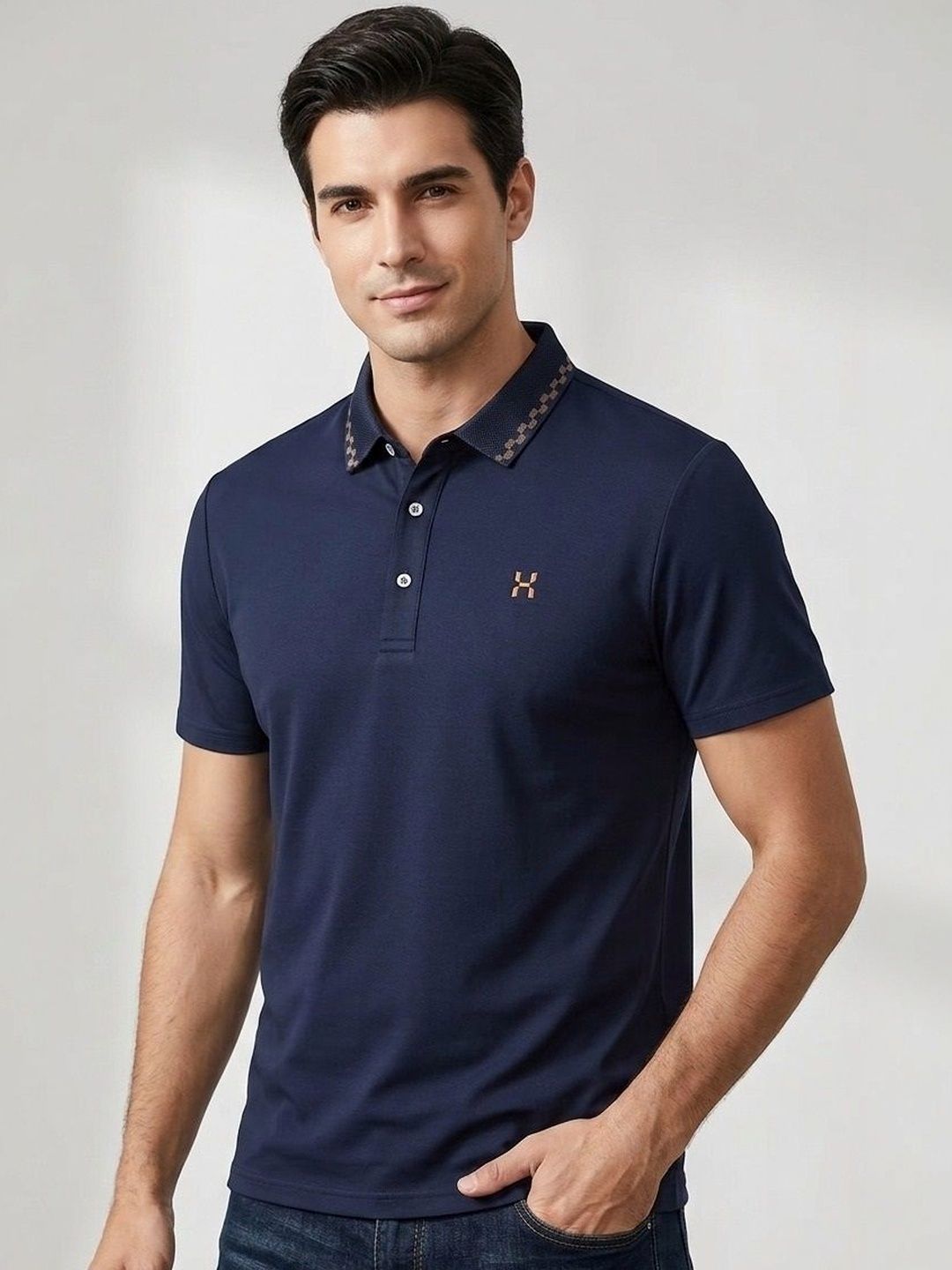 Mast & Harbour Men Brand Logo Polo Collar T-shirt