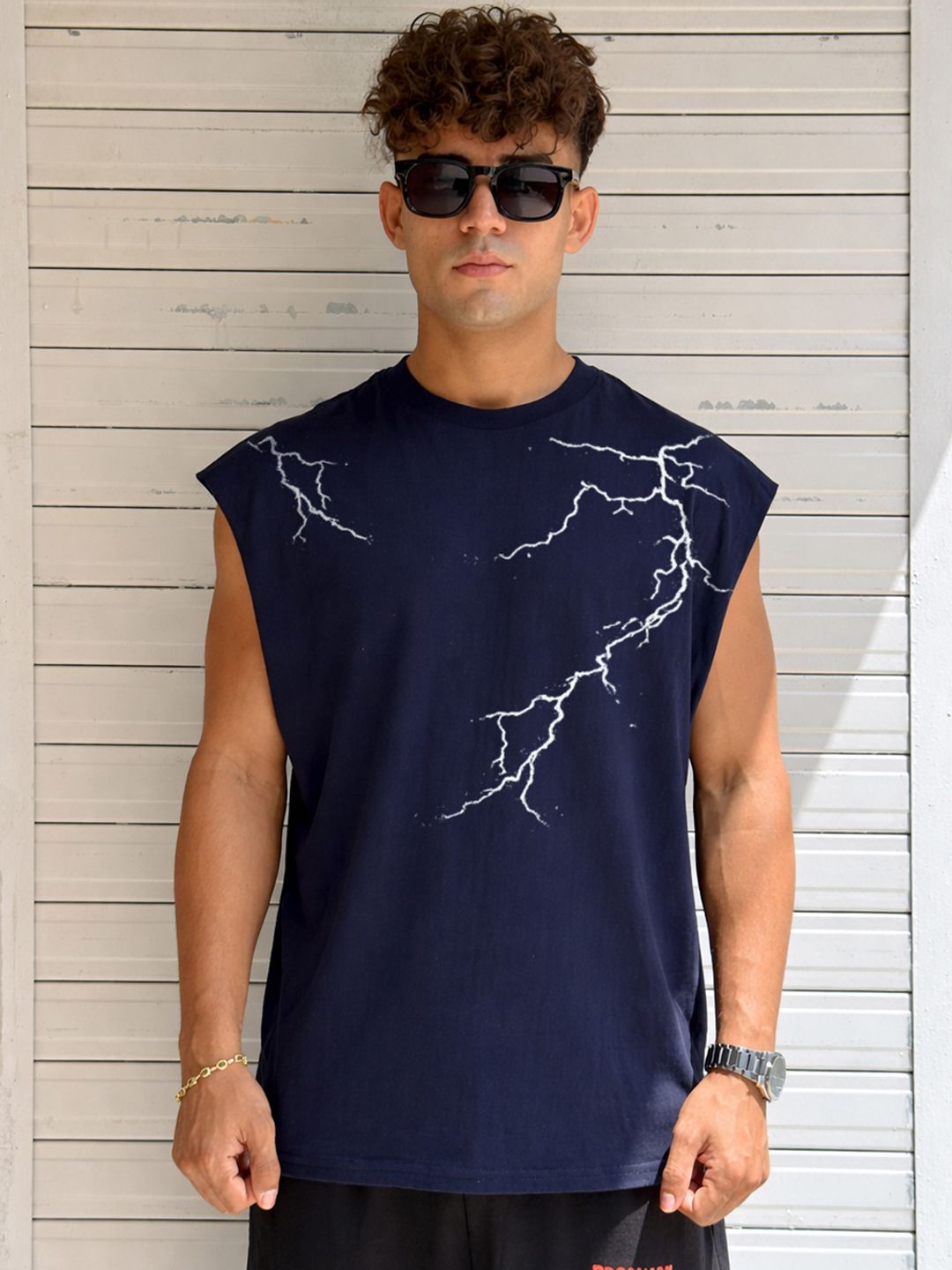 BDSQUARE Printed Cotton Gym Vest