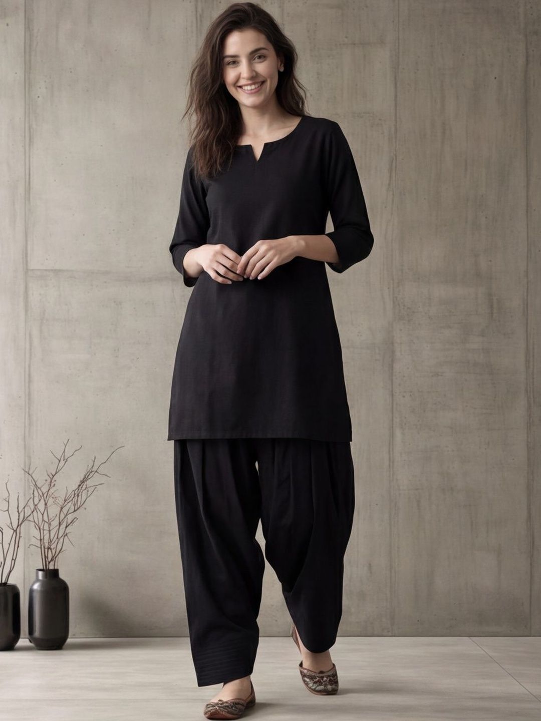 Anouk Women Pleated Cotton Farshi Salwar