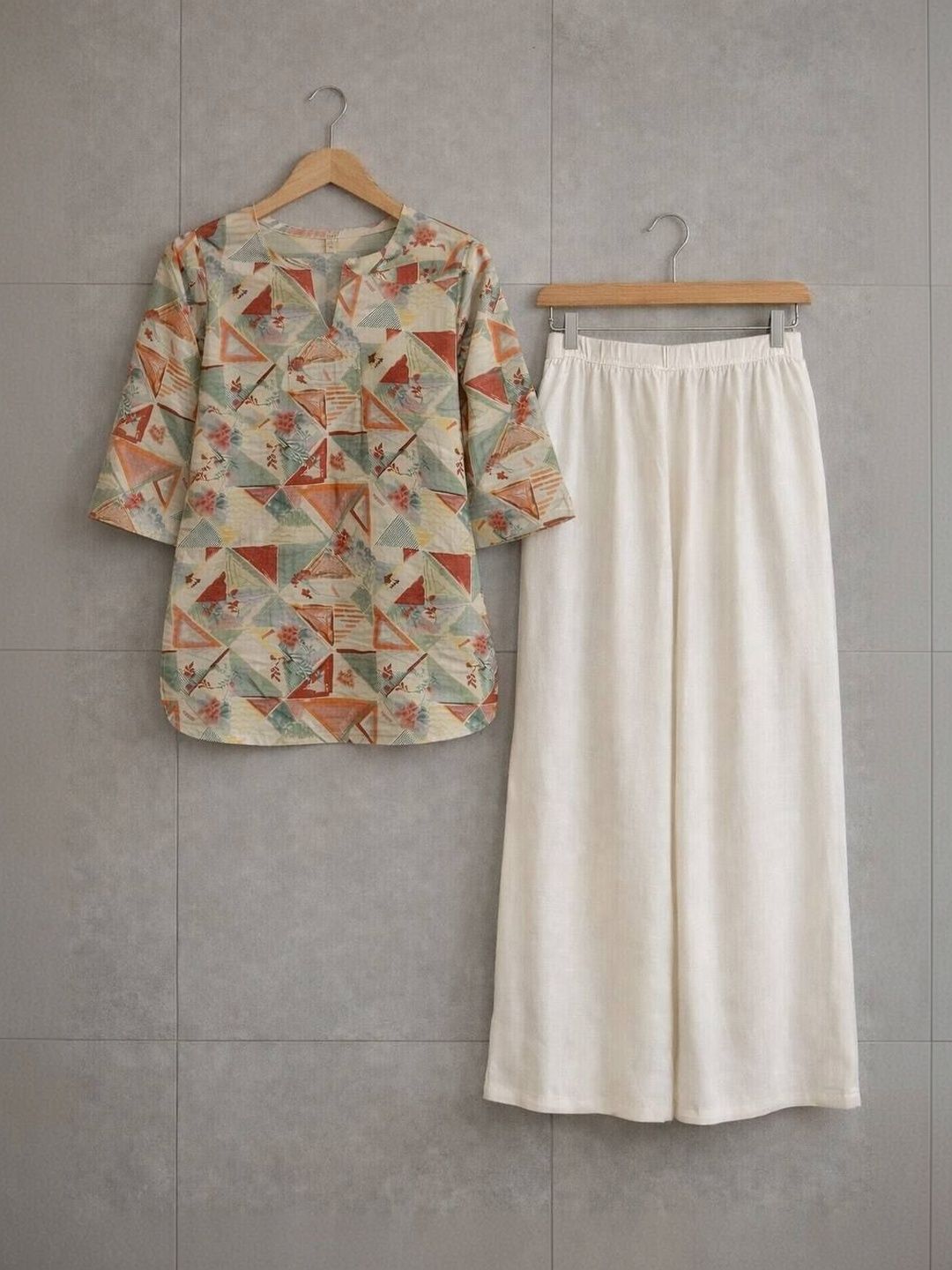 3 Butterflies Printed Tunic with Palazzos