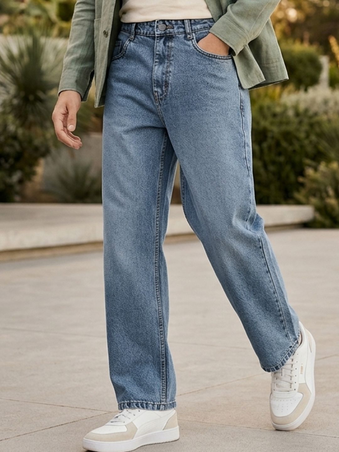 Urbano Fashion Men Non Stretchable Loose Baggy Fit Washed Jeans