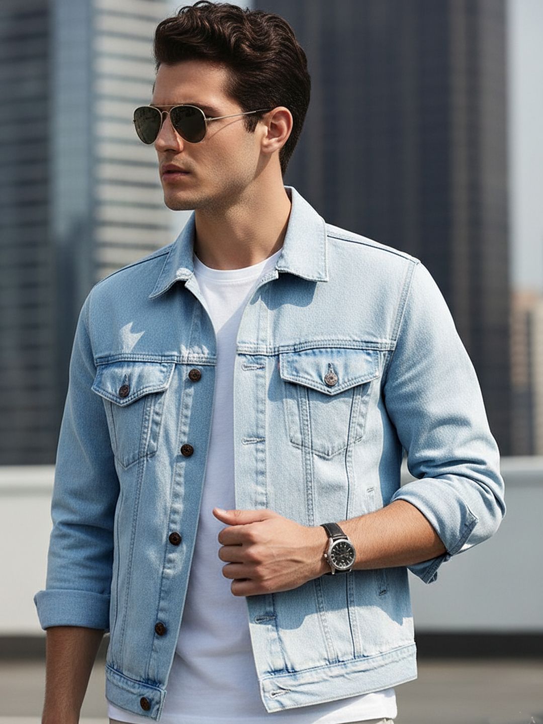 Urbano Fashion Urbano Fashion Men Washed Regular Fit Denim Jacket