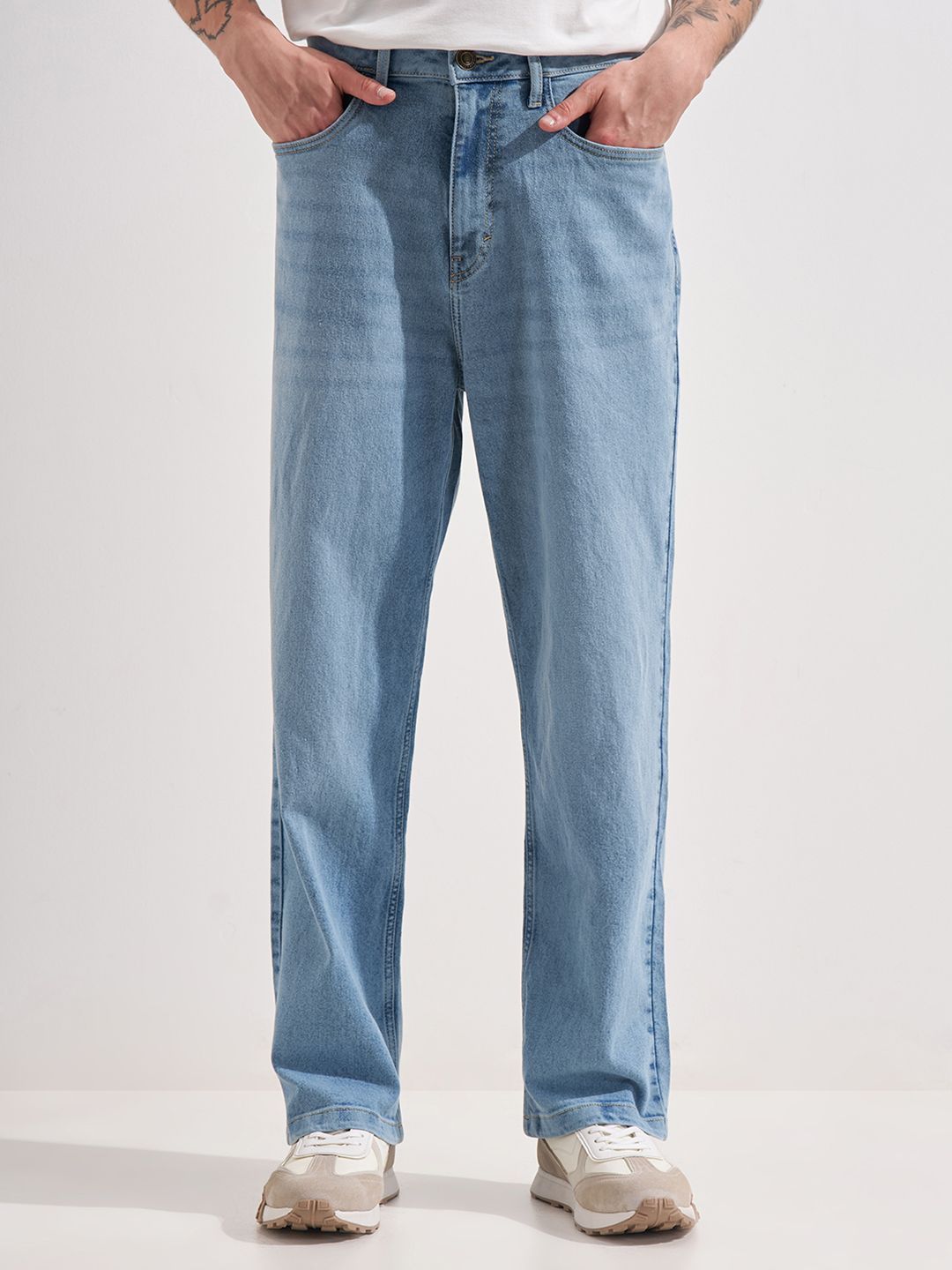 HIGHLANDER Men Loose Fit High Rise Light & Ice Jeans