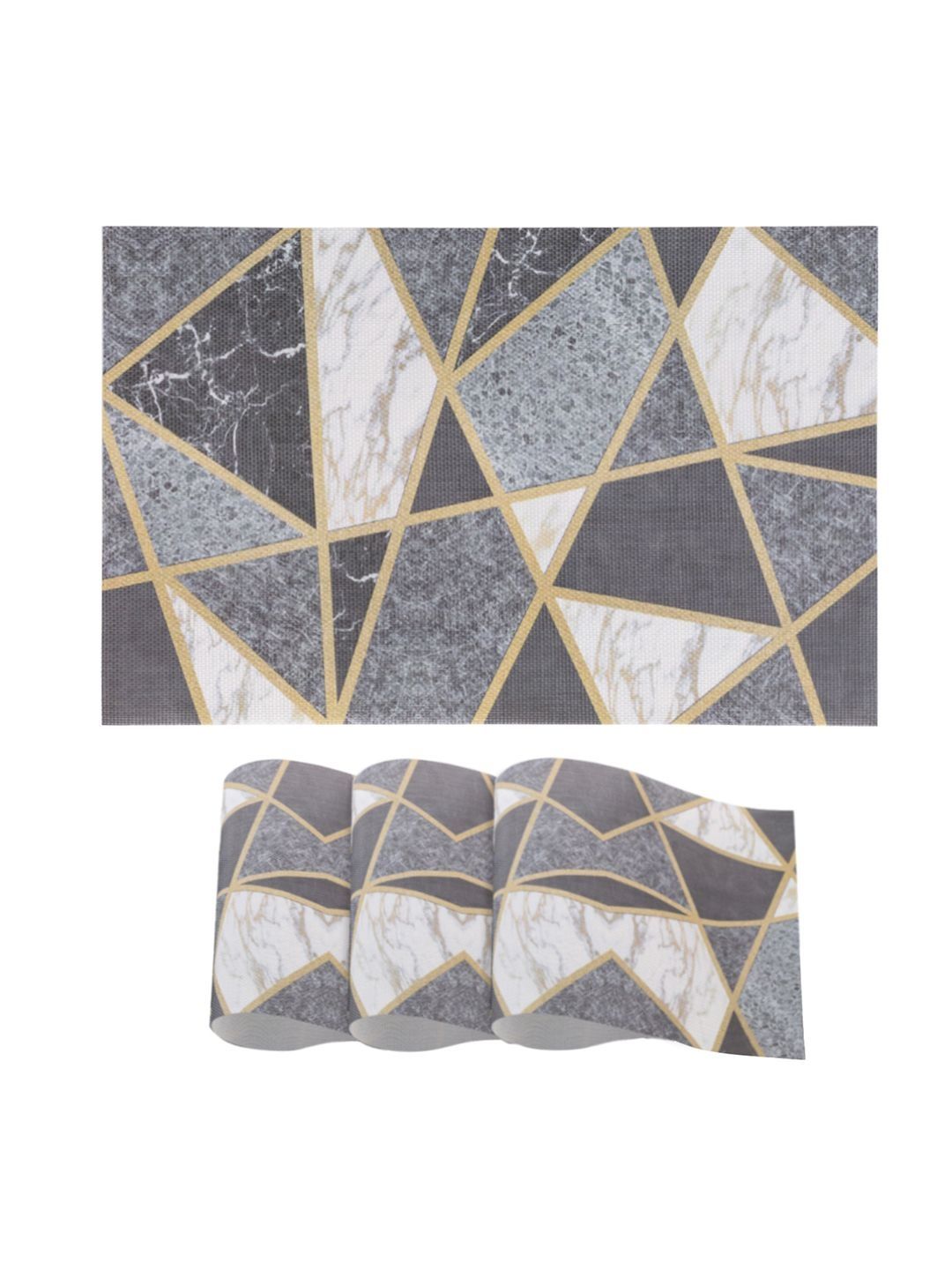 HOKIPO Charcoal Grey 'Marble Fusion' PVC Placemats Set of 4