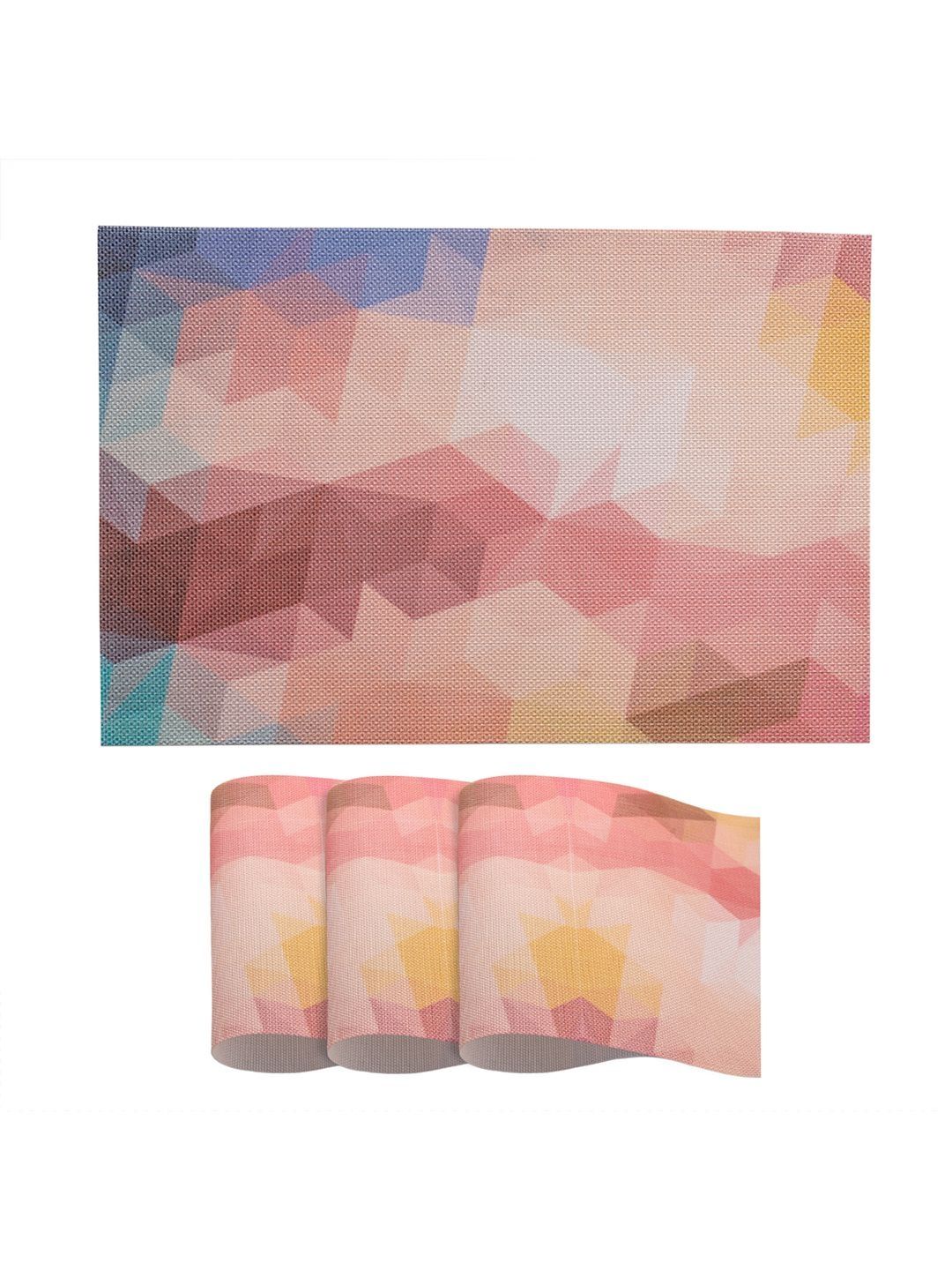 HOKIPO Lavender Blue ColorSplash PVC Placemats Set of 4