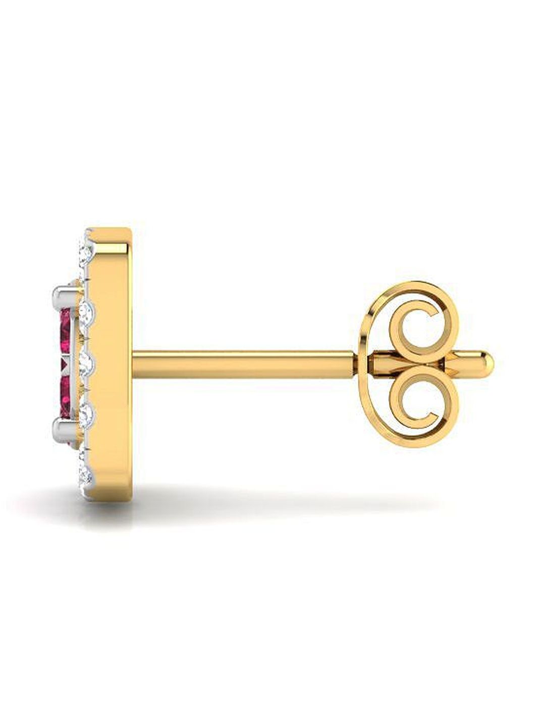 Solitario 925 Silver Gold-Plated Diamond Earrings
