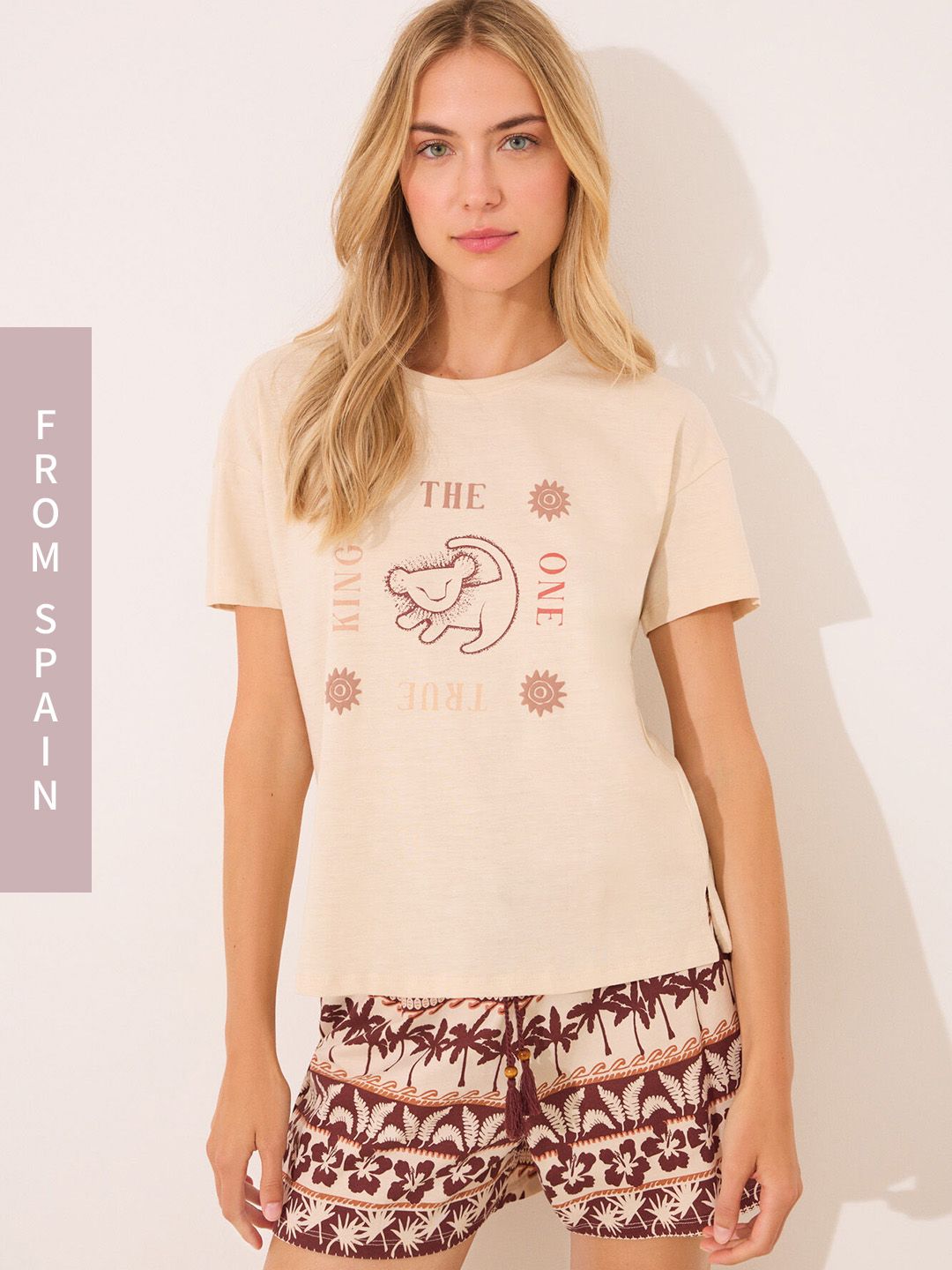 women'secret Women Lion King Printed Shorts Set From Spain