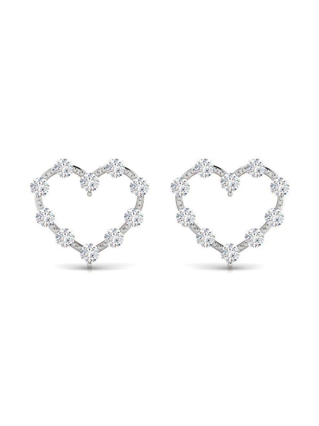 Solitario 925 Silver Rose Gold-Plated Diamond Earrings