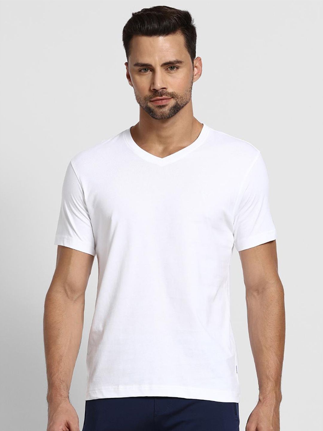 Van Heusen Innerwear Athleisure Pure Cotton V-Neck Short Sleeve Lounge Tshirt