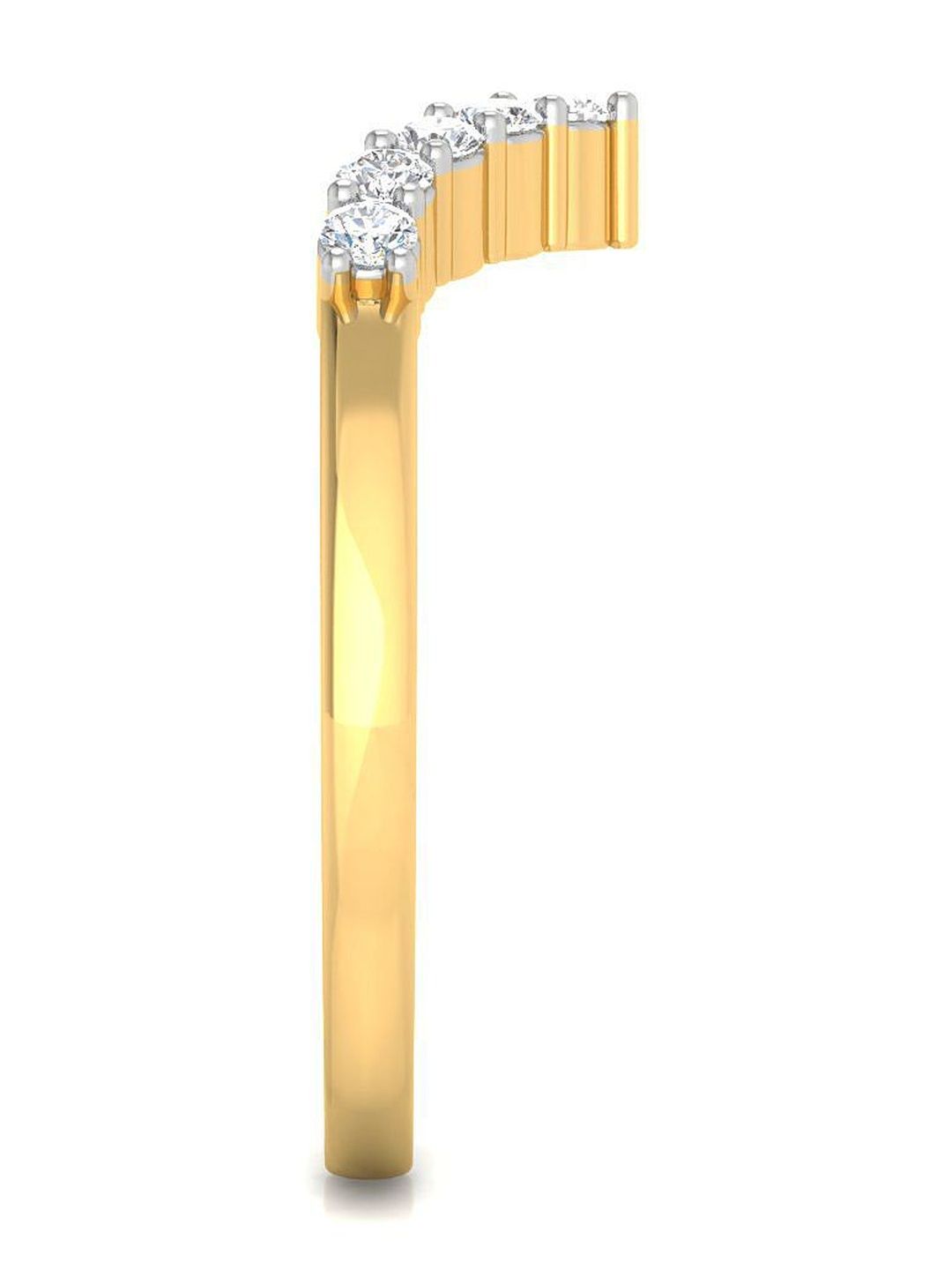Solitario 925 Sterling Silver Lab Grown With 0.3 Carat Ring Diamond Studded- 1.83 gm