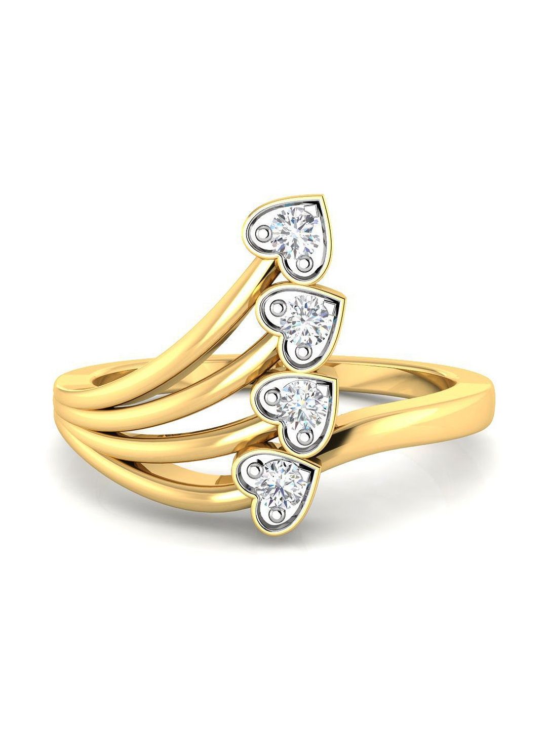 Solitario 925 Sterling Silver Lab Grown Diamond With0.13 cts Ring -0.01g