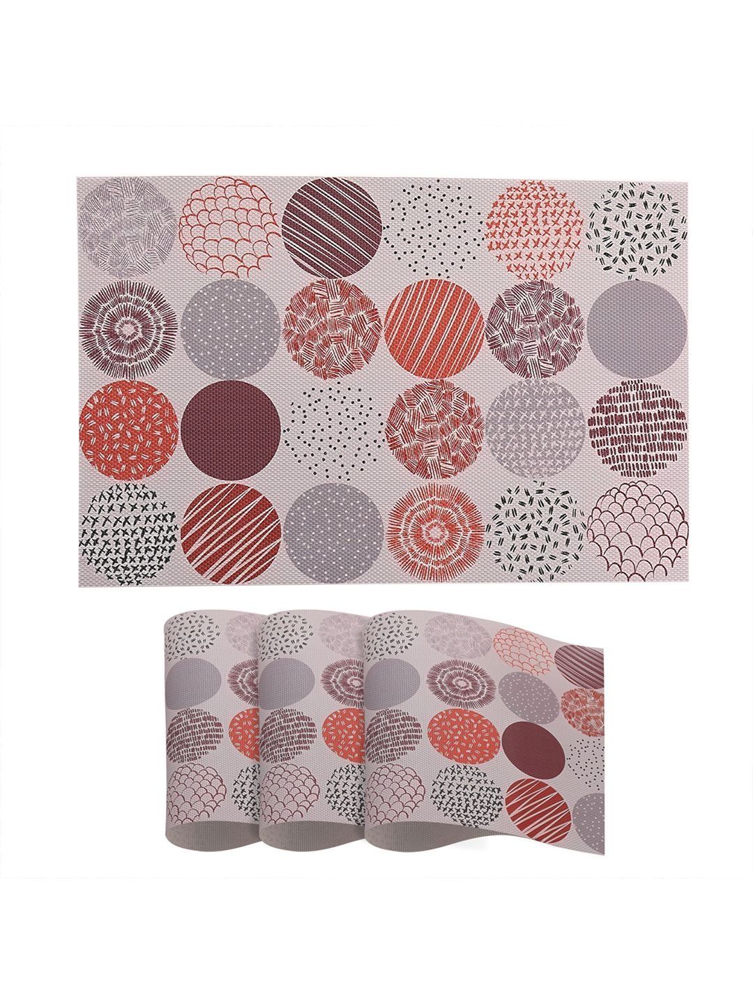 HOKIPO Rose Dust ColorSplash PVC Placemats Set of 4