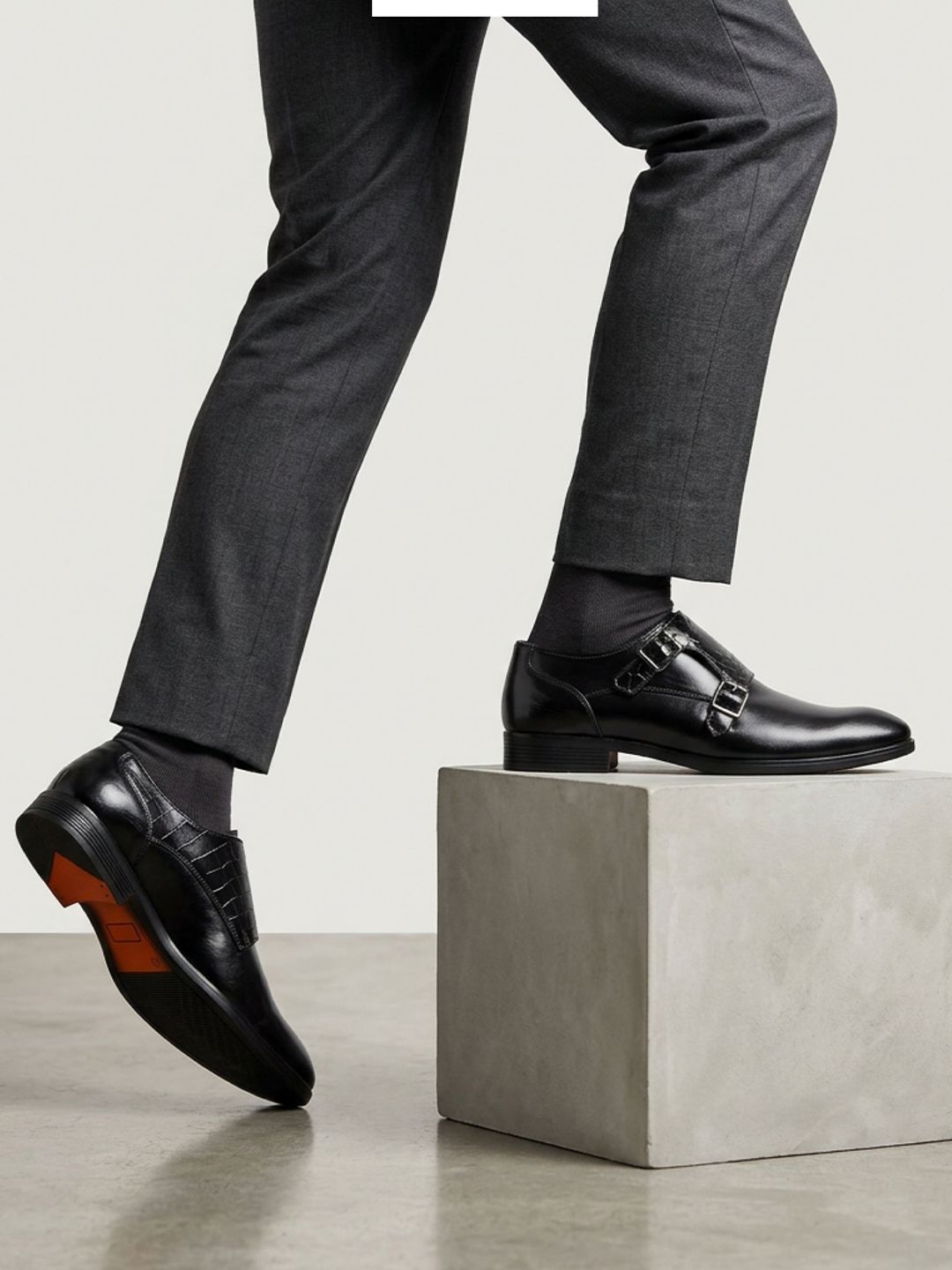 Cliff Fjord Men ELVIS II Textured Formal Double Monk Shoes