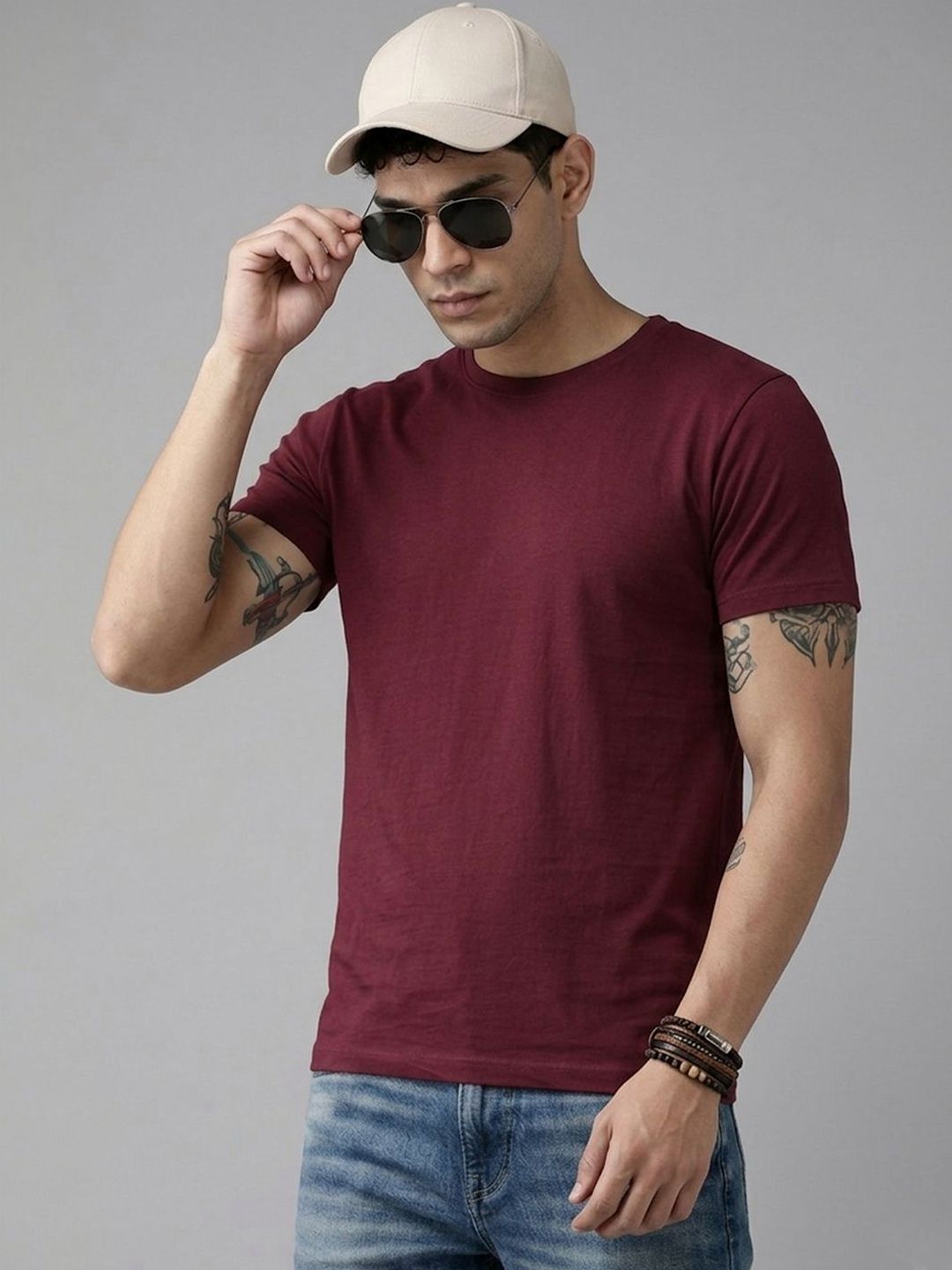The Roadster Lifestyle Co Cotton Round Neck T-shirt