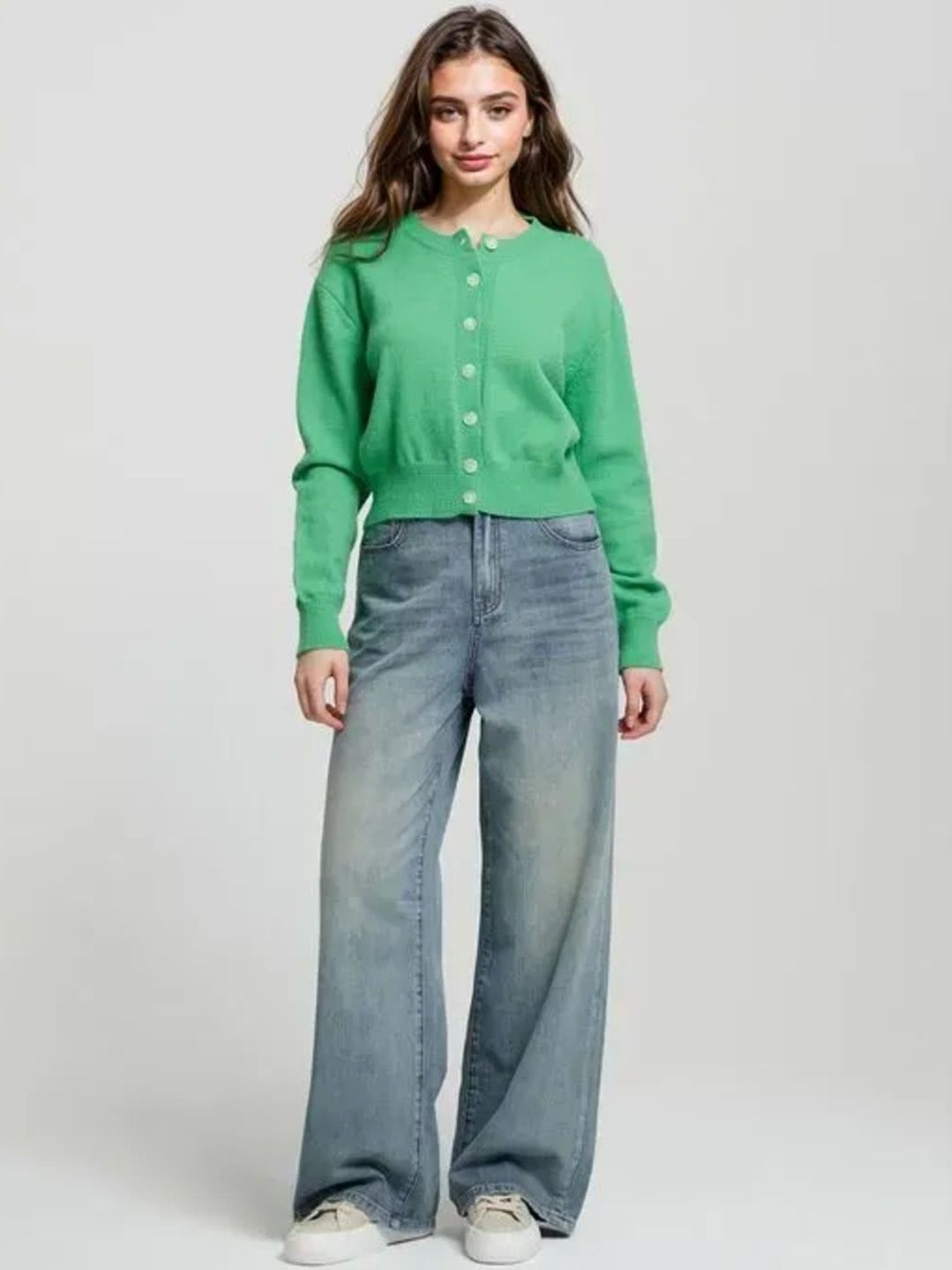 Kotty Women Wide Leg High-Rise Light Fade Stretchable Jeans