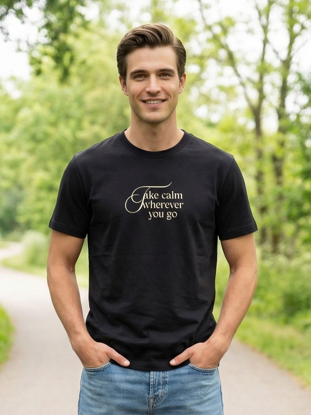 NOBERO Men Cotton Printed Round Neck T-Shirt