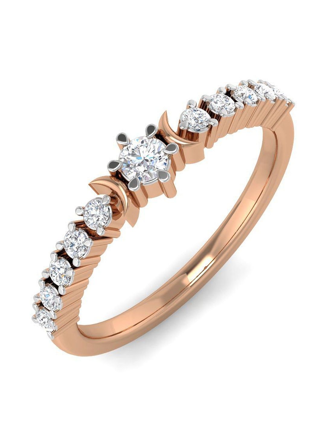Solitario 925 Sterling Silver Lab Grown With 0.22 Carat Ring Diamond Studded- 1.47 gm