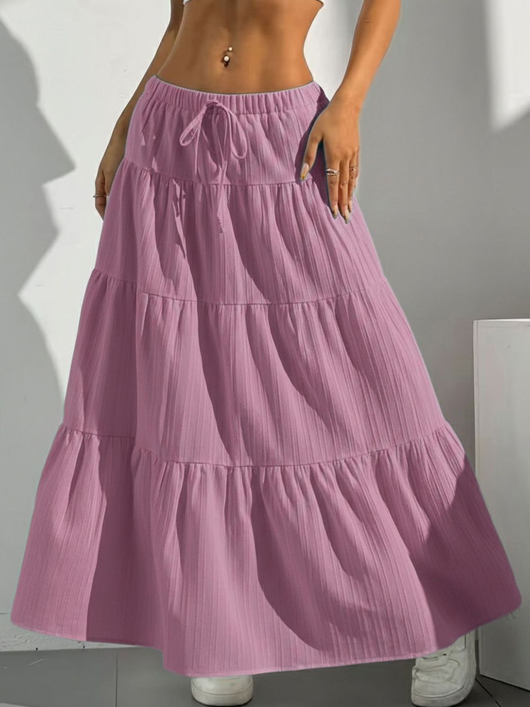 【Reha.】Tuck Maxi Skirt Buy PTVIZE Women Crepe Maxi A-Line Skirt - Skirts for Women
