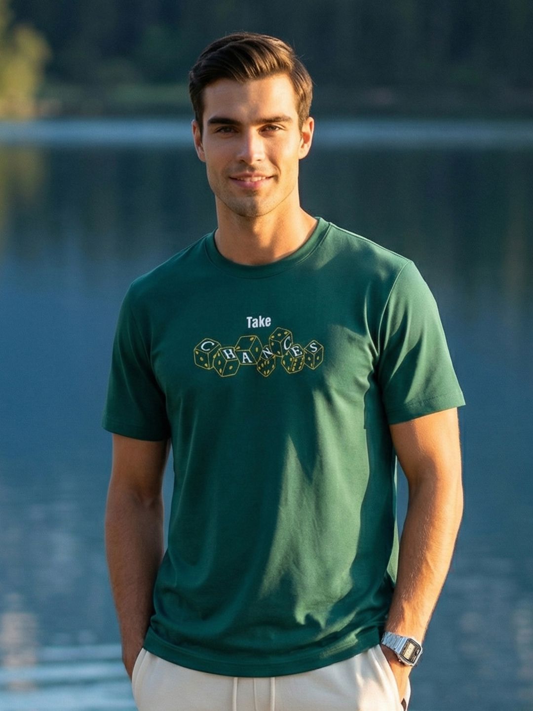 NOBERO Men Printed Pure Cotton T-shirt