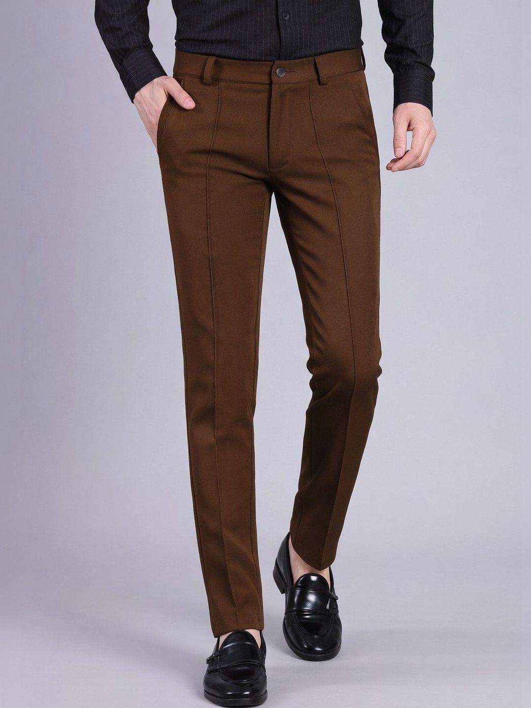 Stylox Men Slim Fit Light Brown Korean Trousers
