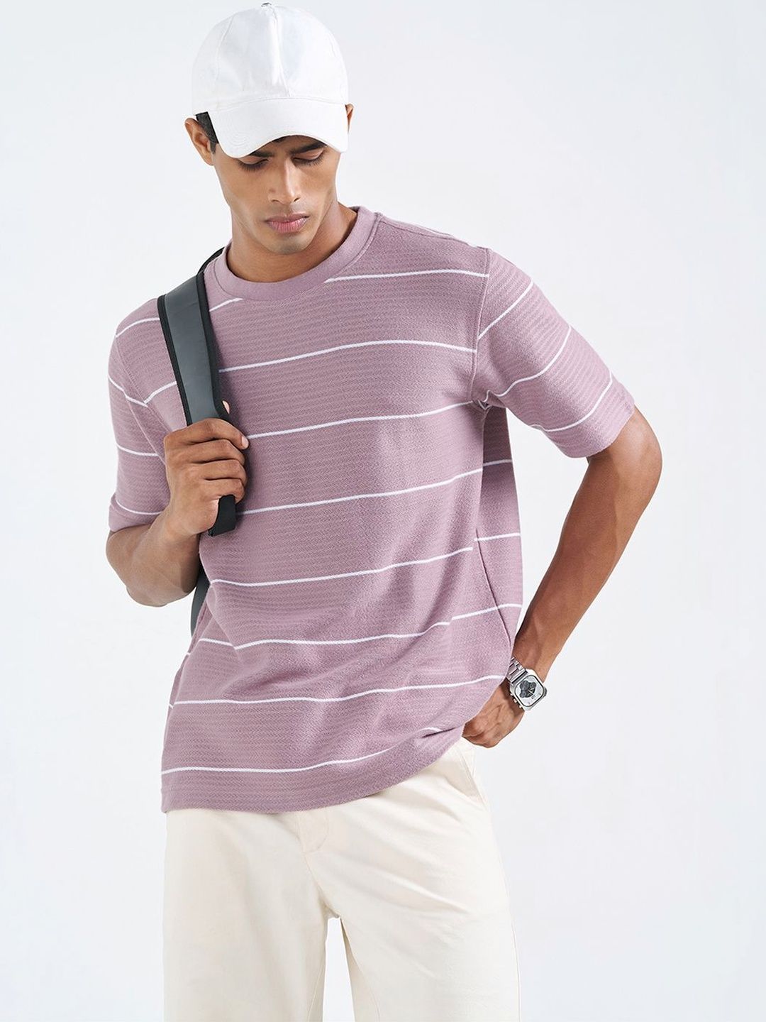 Peregrine by Pantaloons Men Striped T-shirt