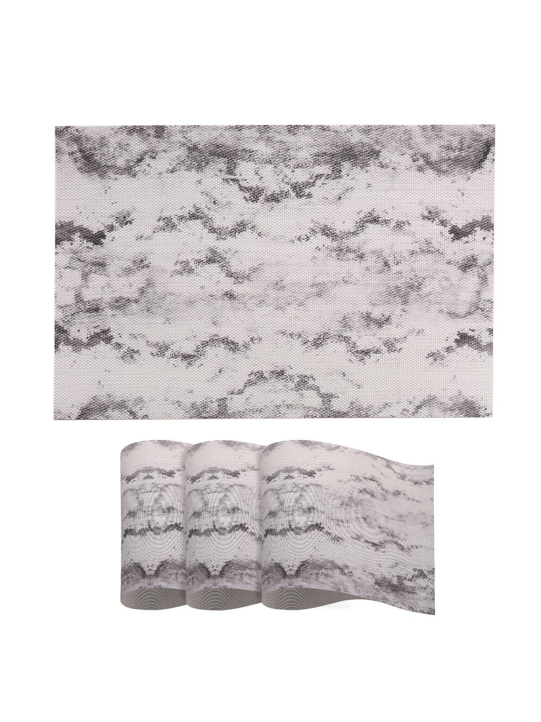 HOKIPO Spanish Grey 'Marble Fusion' PVC Placemats Set of 4