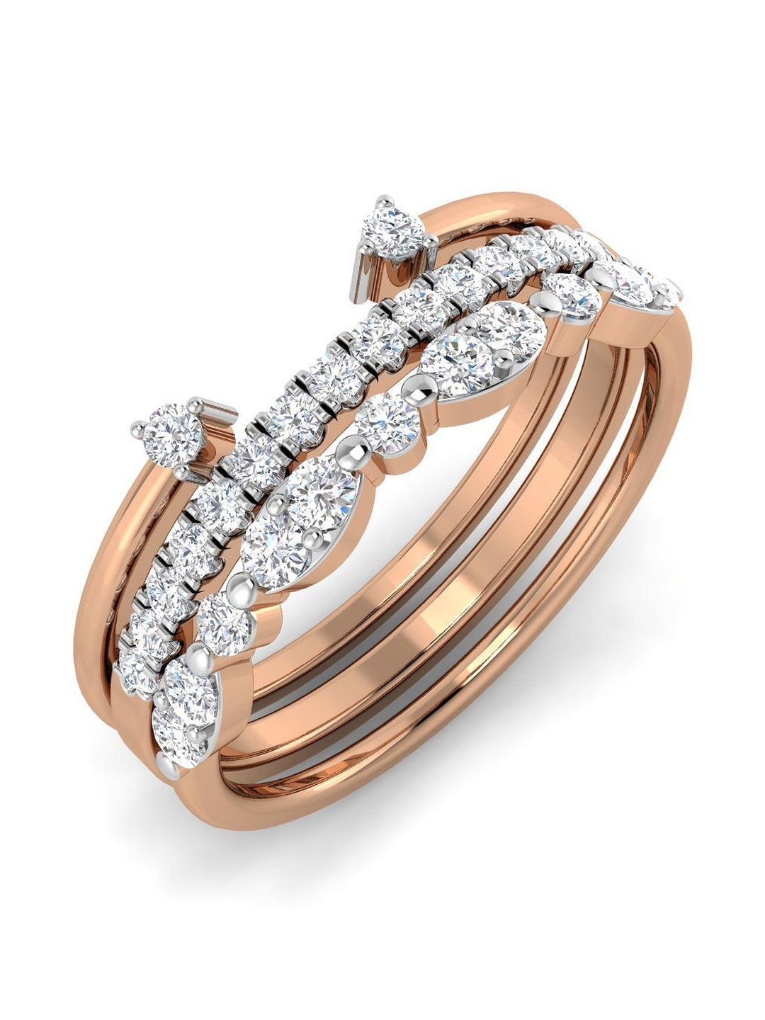 Solitario 925 Sterling Silver Lab Grown Diamond With 0.36 CT Ring Diamond - 3.2 g