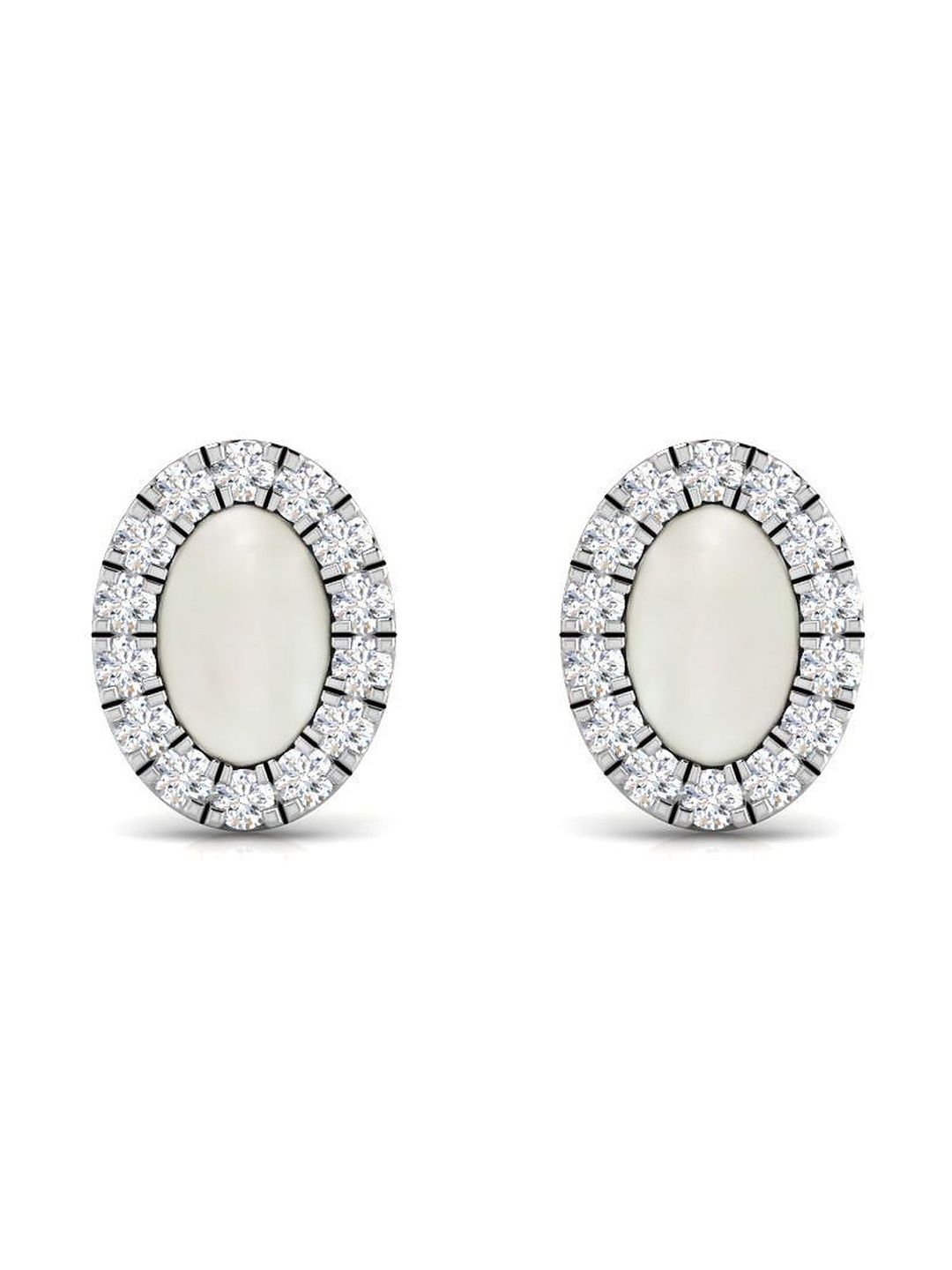 Solitario Rose Gold Diamond Studded Earrings - 2.23 g