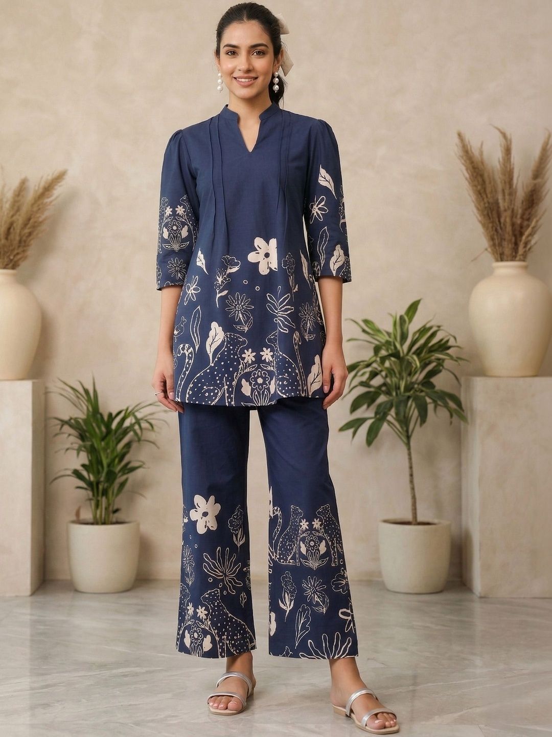 all about you Floral Printed Tunic with Trousers