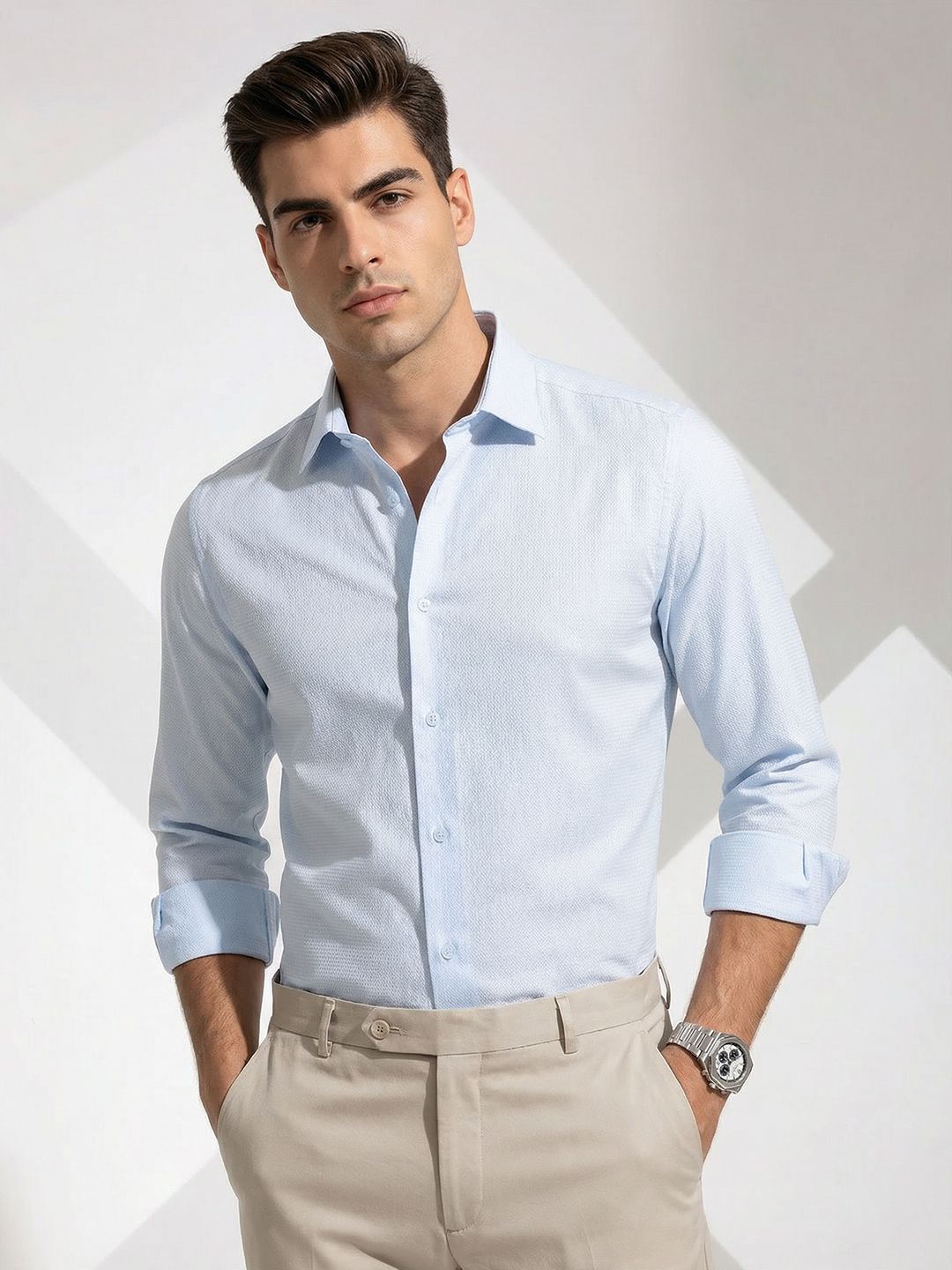 INVICTUS Slim Fit Opaque Pure Cotton Formal Shirt