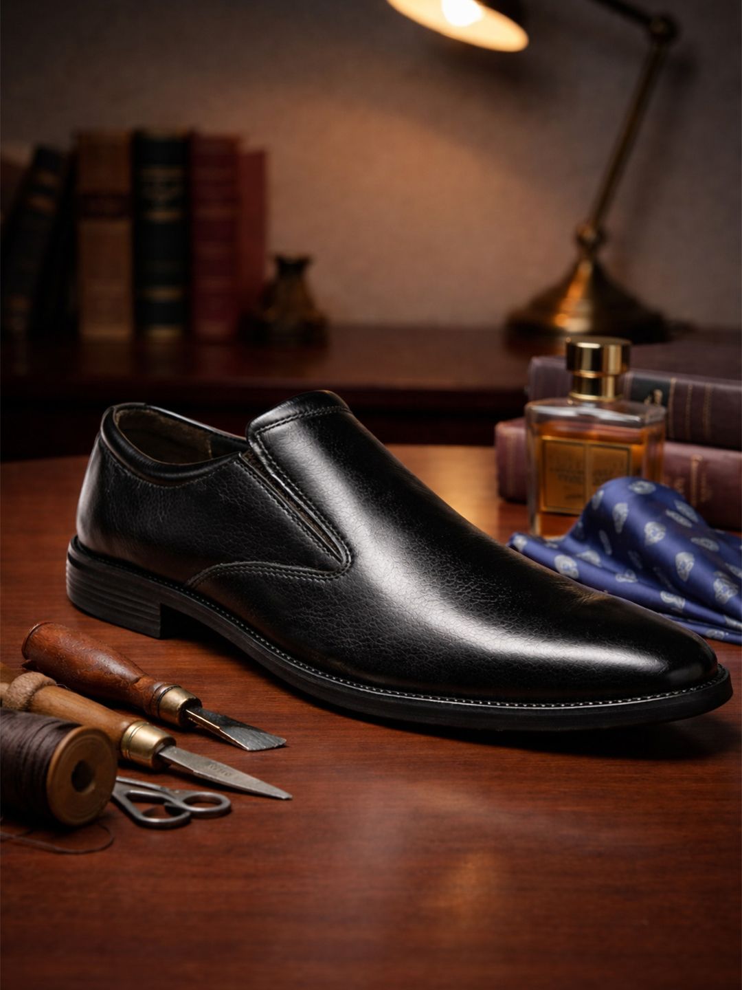 Ajanta Men Leather Formal Slip On Shoes