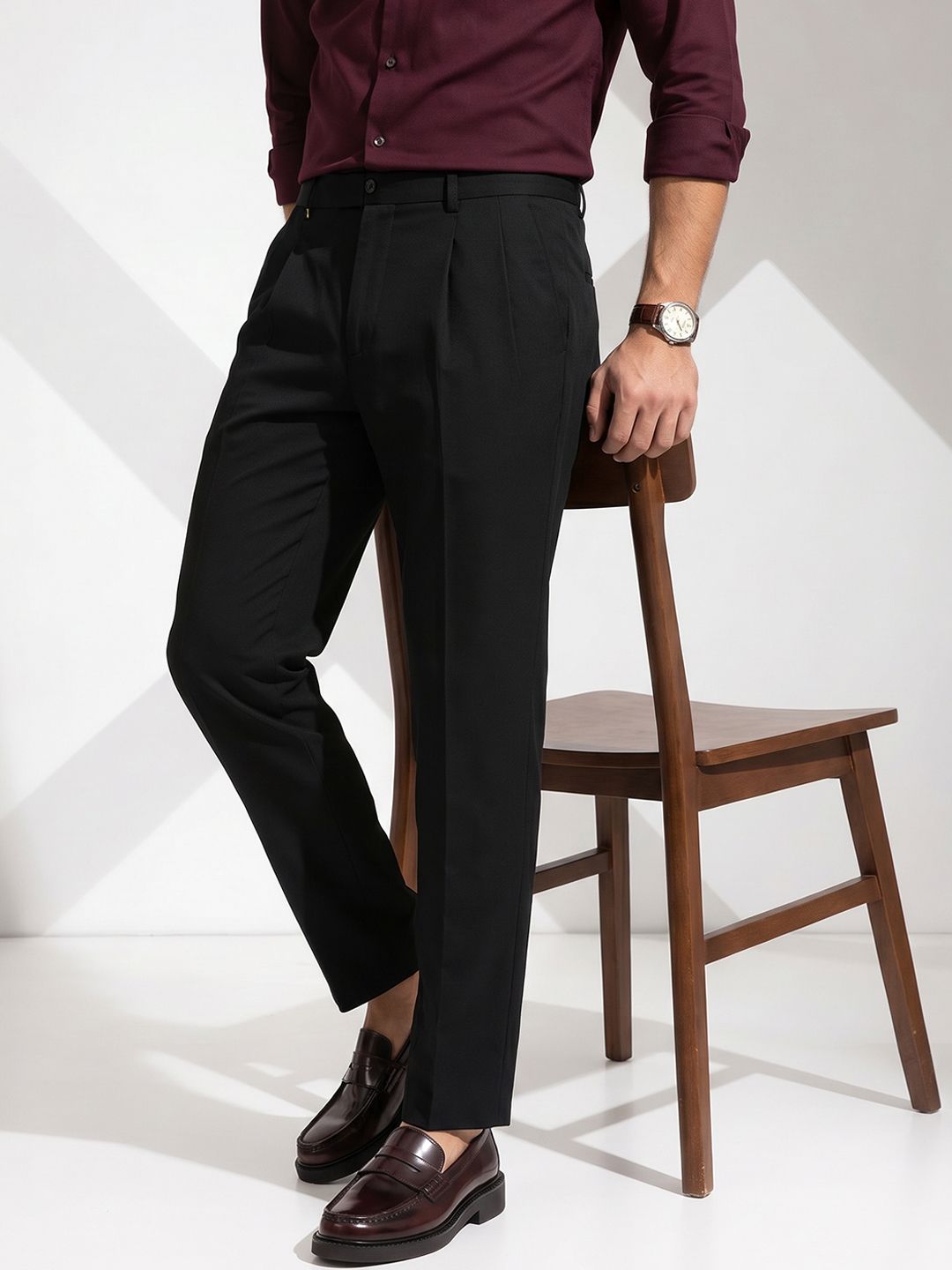 INVICTUS Men Pleated Formal Trousers
