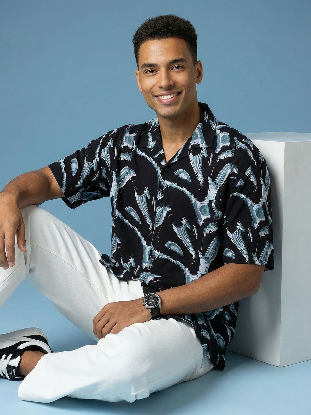 HERE&NOW Abstract Printed Casual Shirt