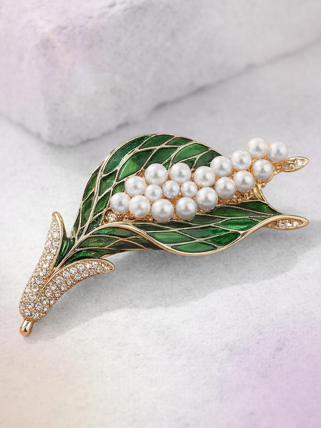 MAZZINI MAZZINI Green Plated Metal Brooch