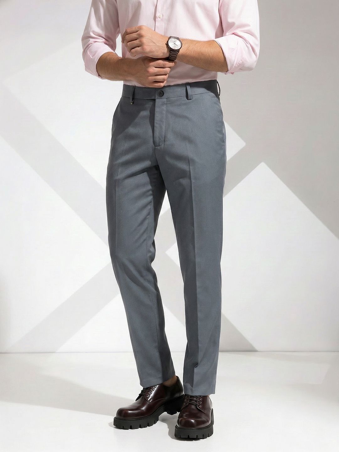 INVICTUS Men Flat-Front Formal Trousers