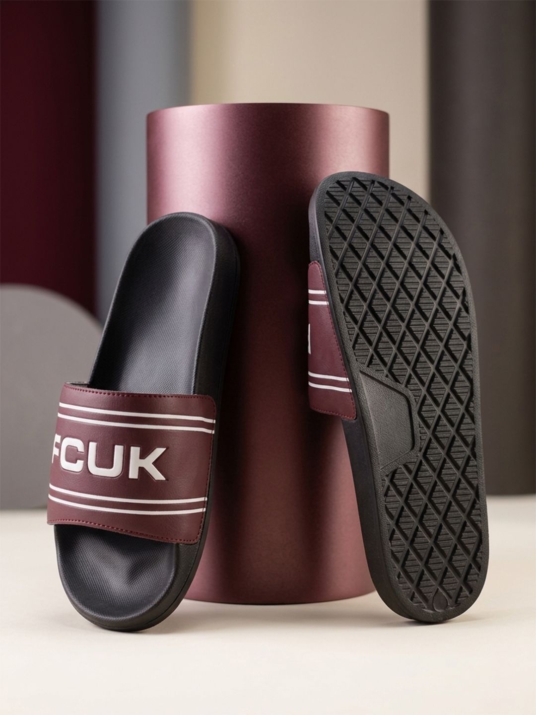 FCUK Men Printed Sliders