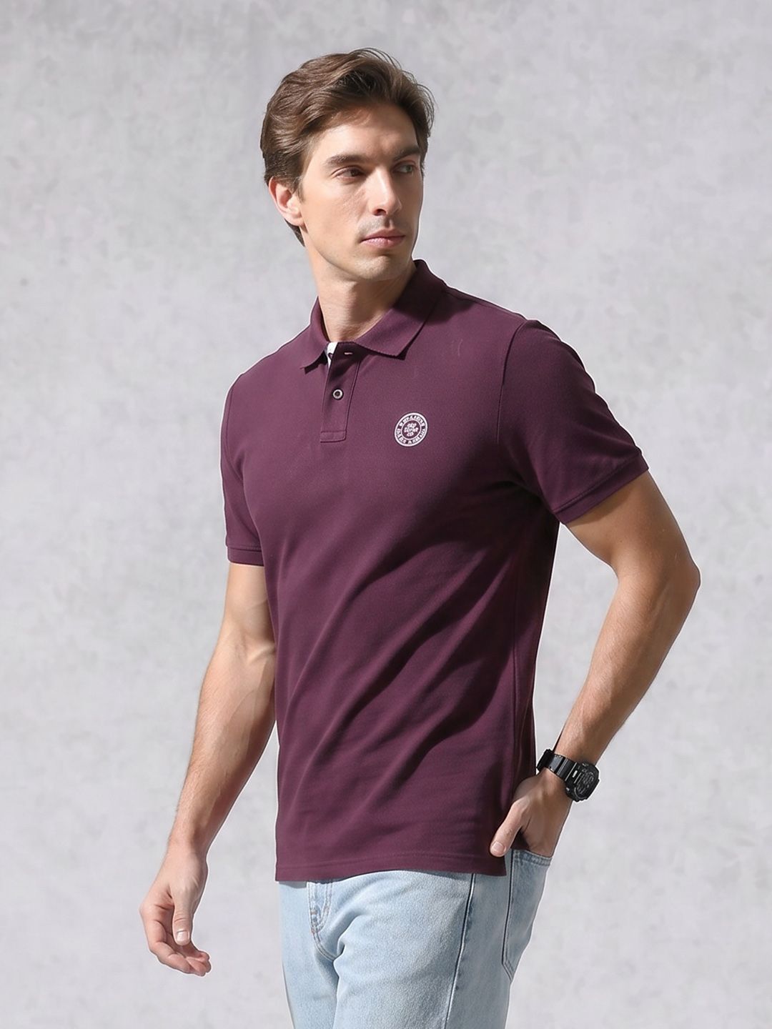 WROGN WRONG Slim Fit Polo Collar Pure Cotton T-Shirt