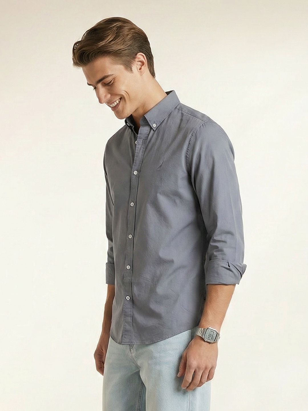 Nautica Button-Down Pure Cotton Casual Shirt