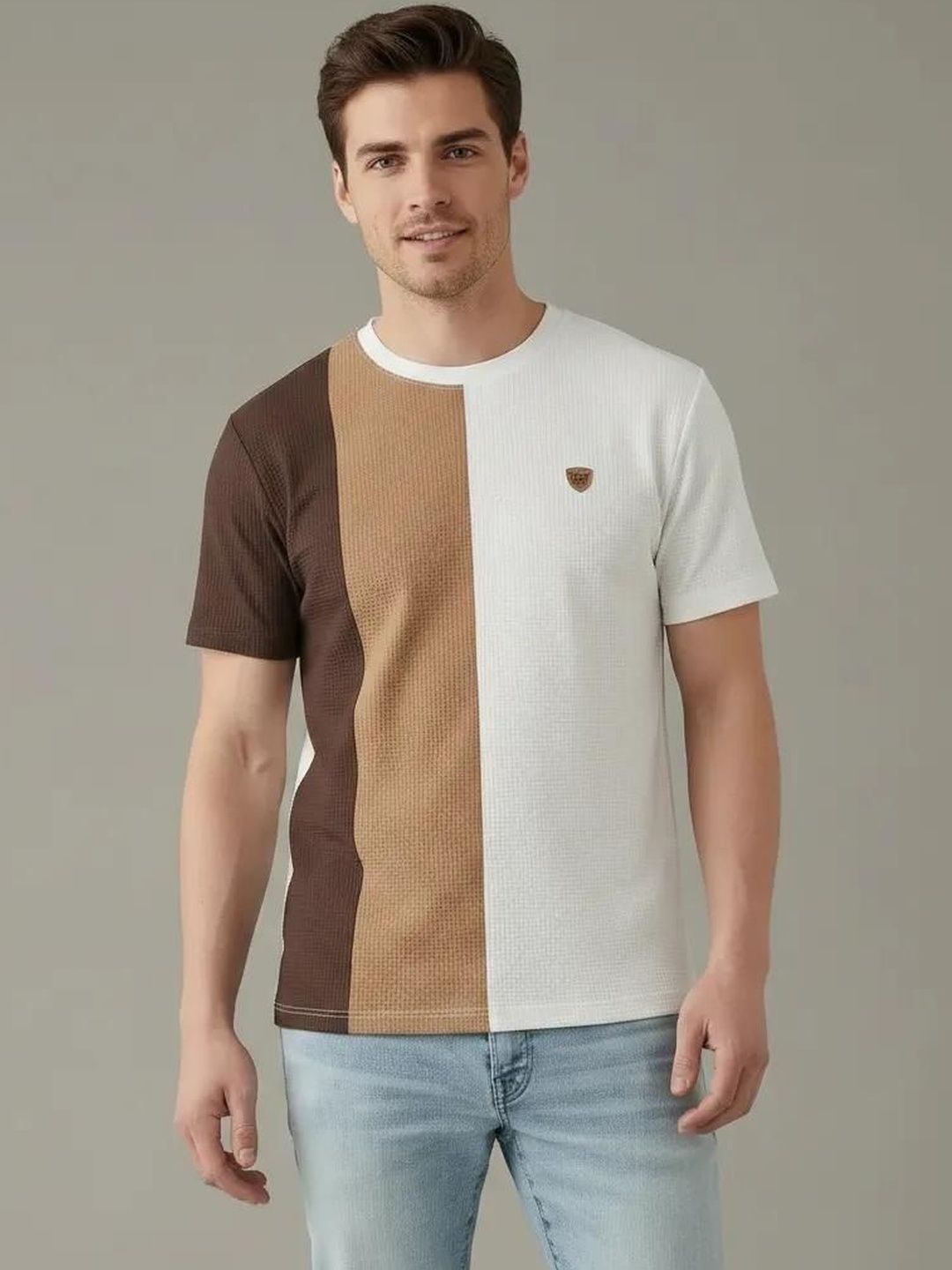 Octave Men Colourblocked T-shirt