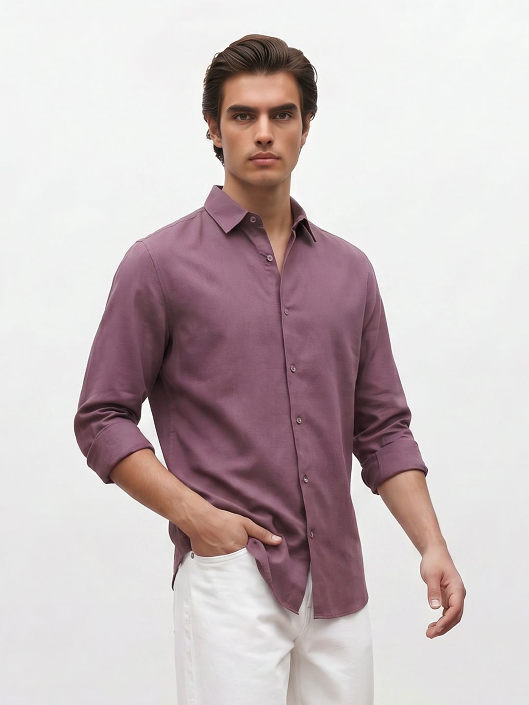Mr Bowerbird Spread Collar Casual Shirt