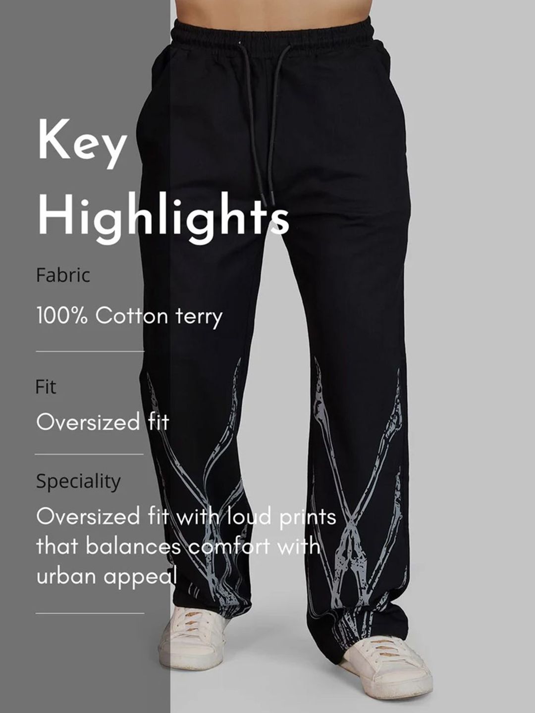 Buy FUAARK Men Bonegrid Straight Tracks Oversized Bold Graphic