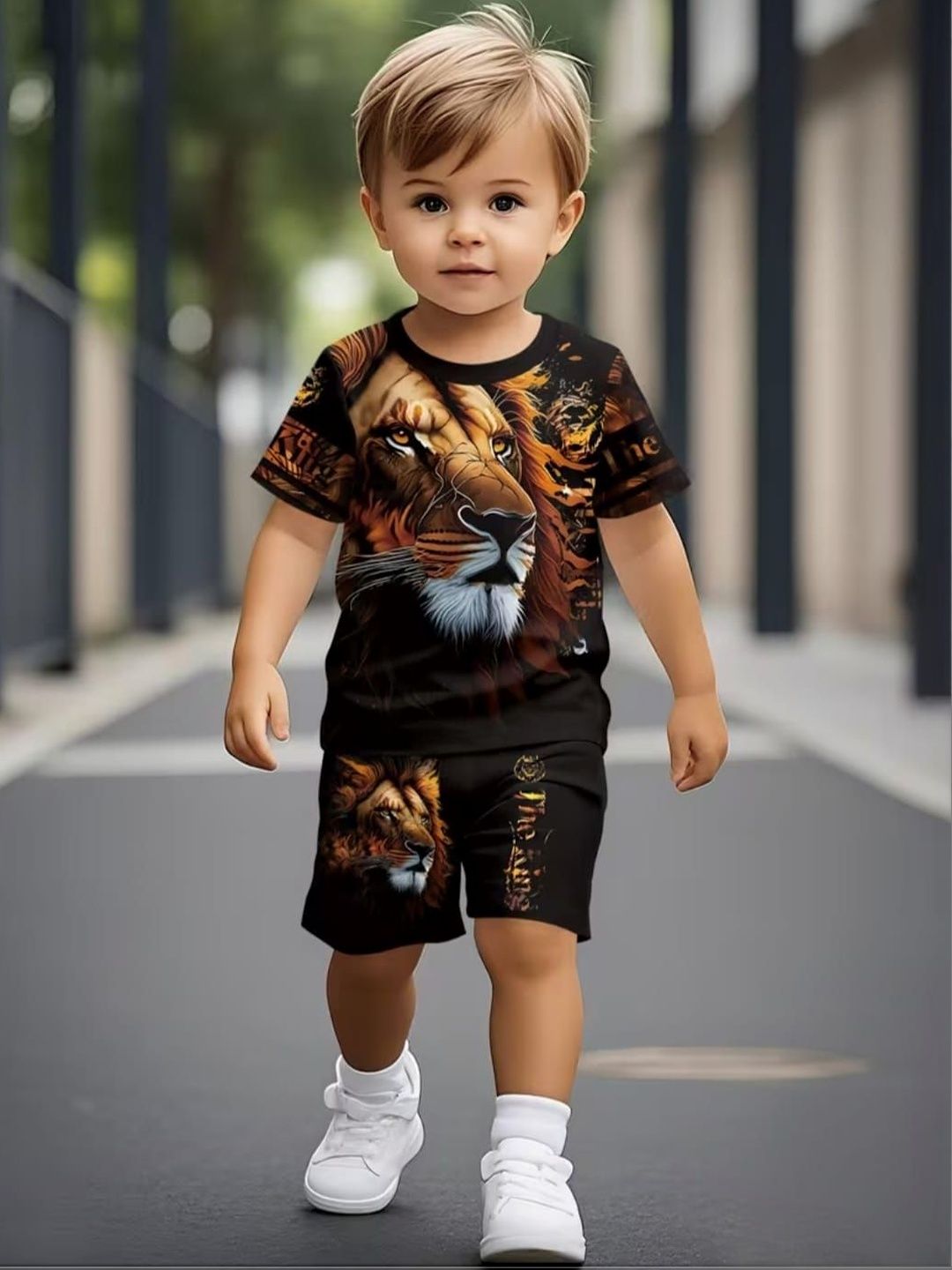 ELPIXIE FASHION Unisex Kids Printed T-shirt with Shorts